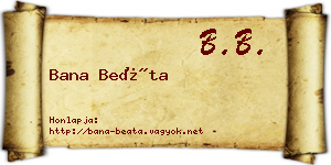 Bana Beáta névjegykártya